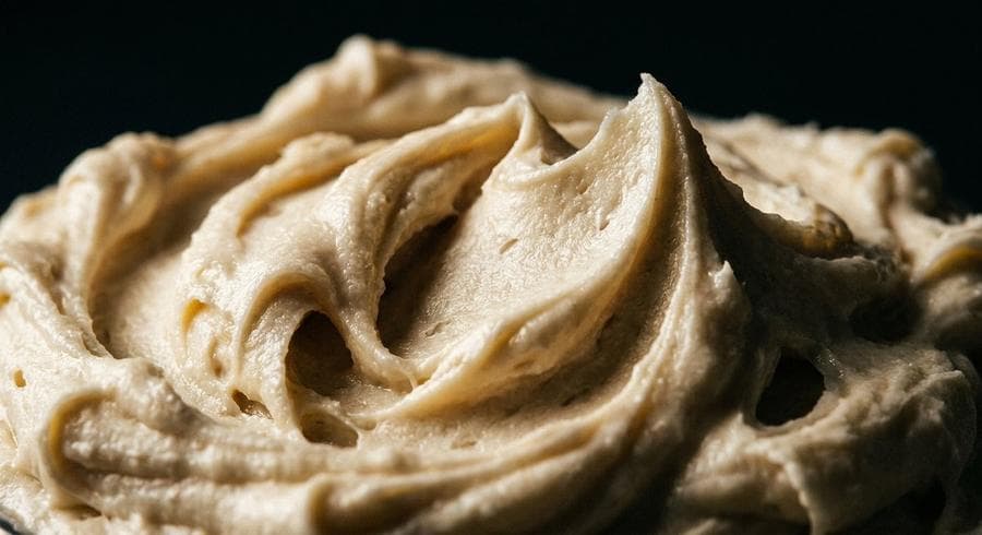 Close-up of raw shea butter cream texture